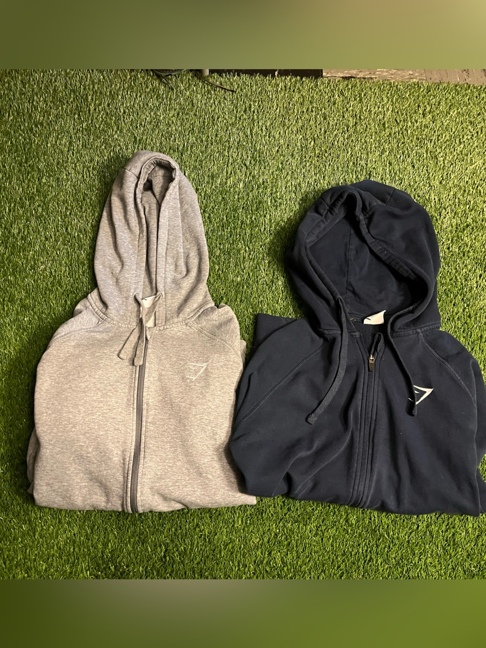 Gymshark Gray & Navy Full-Zip Hoodie Men’s Size Small Bundle